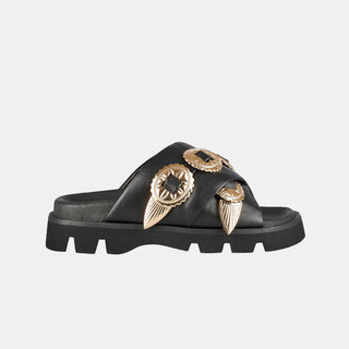 Concho Footbed Black/Gold