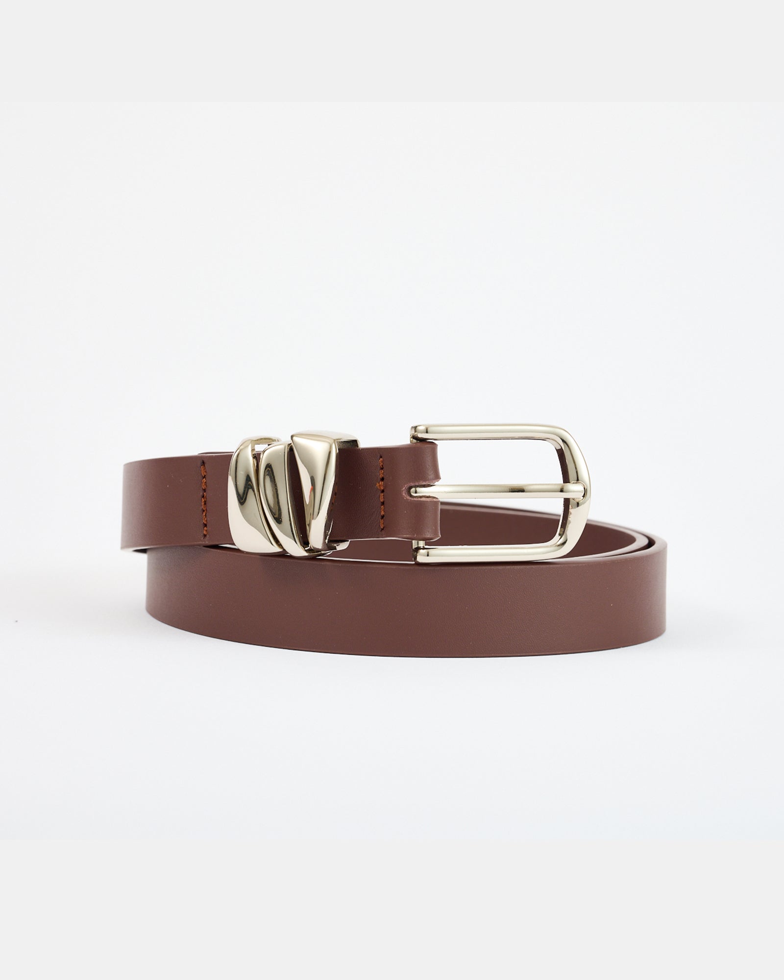 Crescent Belt Cocoa/Silver