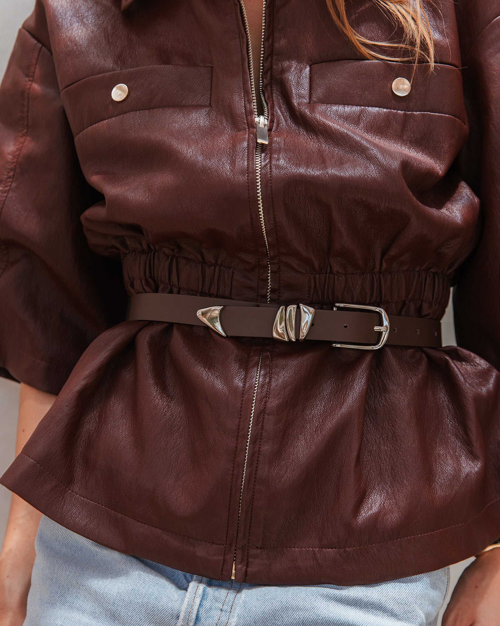 Crescent Belt Cocoa/Silver