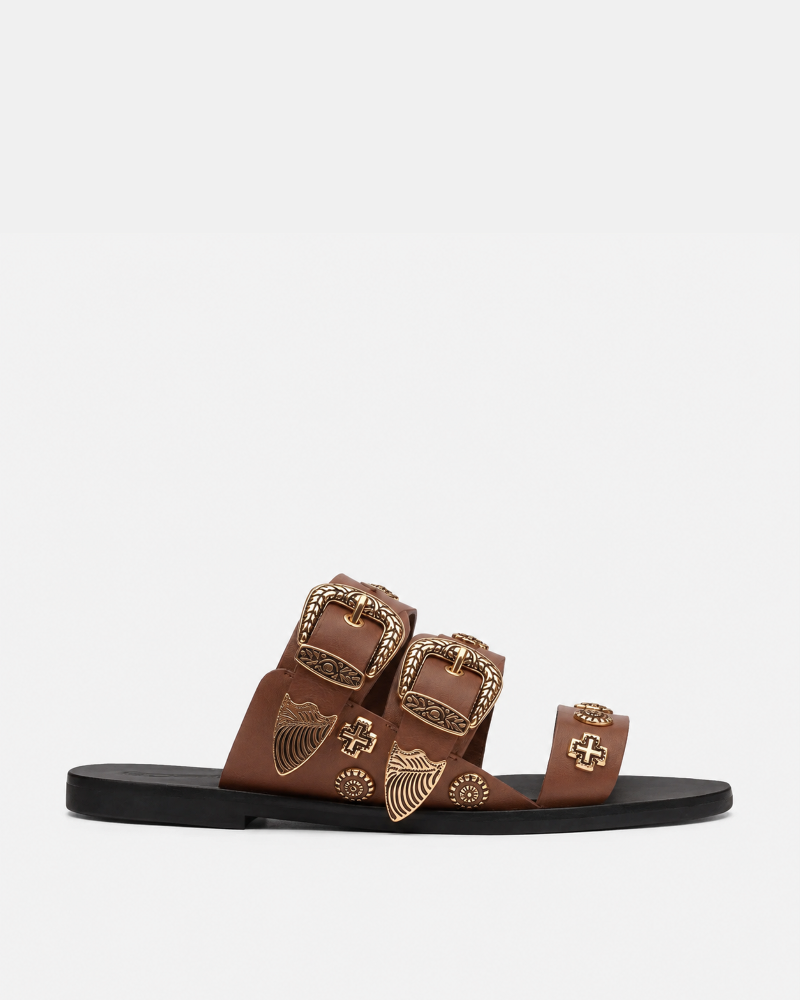 EASTWOOD SLIDE COCOA/GOLD WESTERN