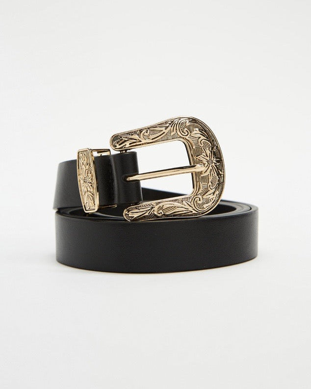 Western Belt Black/Gold