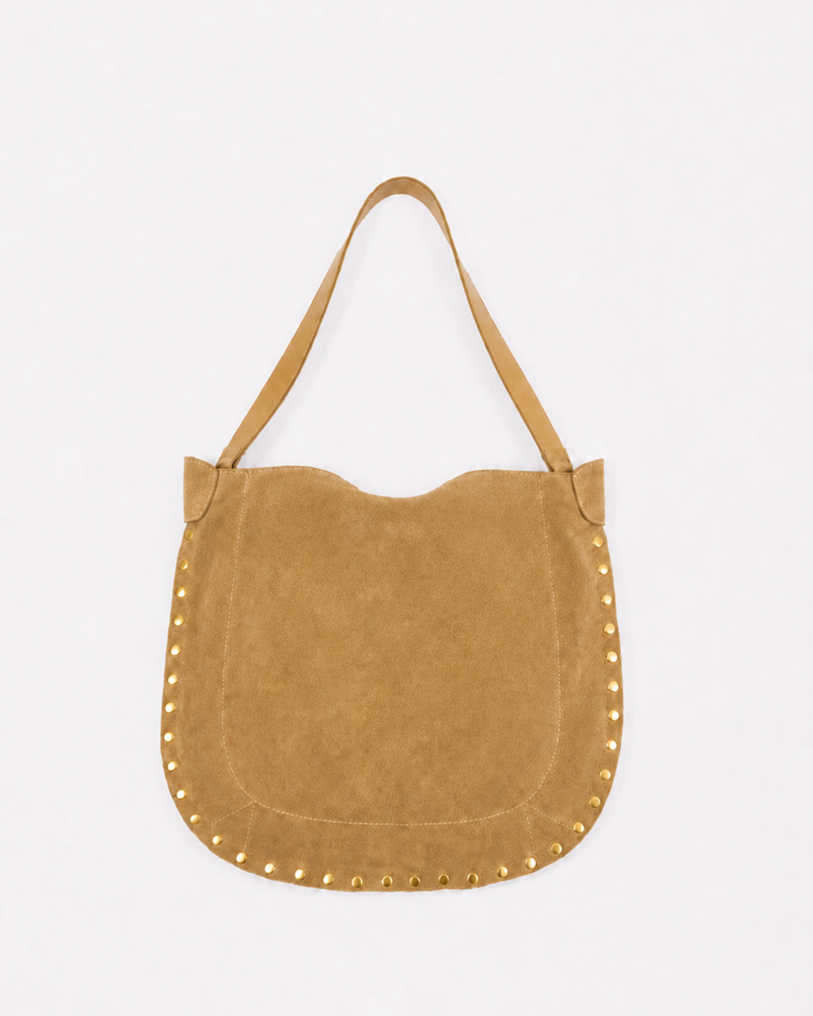 Luna Saddle Bag Taupe Suede