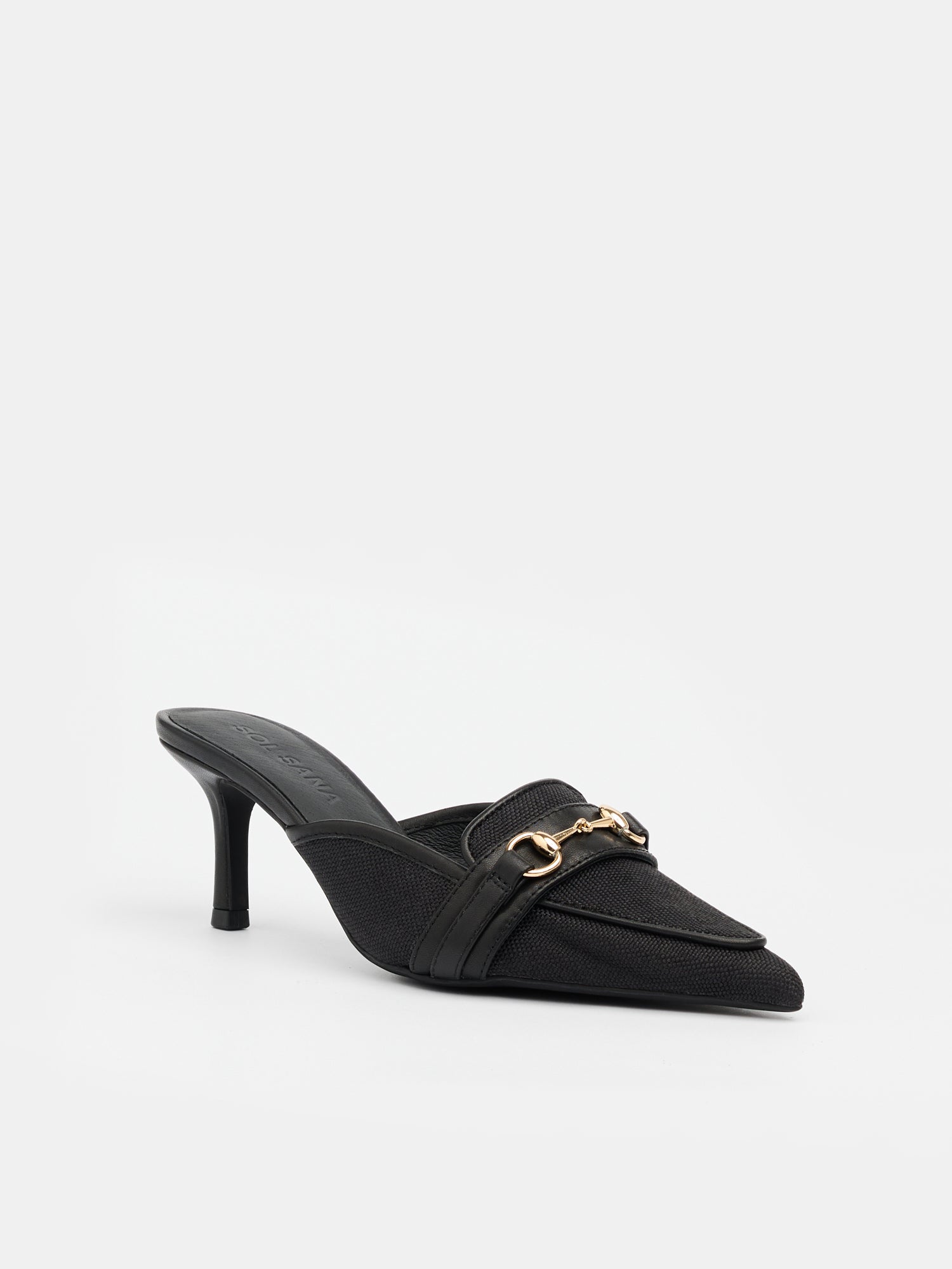 Carrie Mule Black Canvas