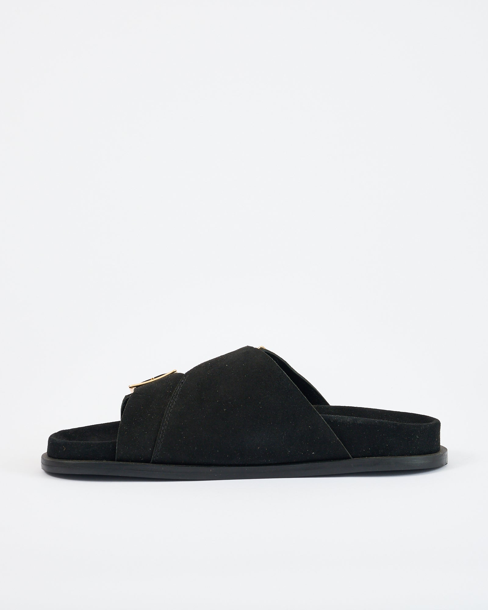 Sato Footbed Black Suede