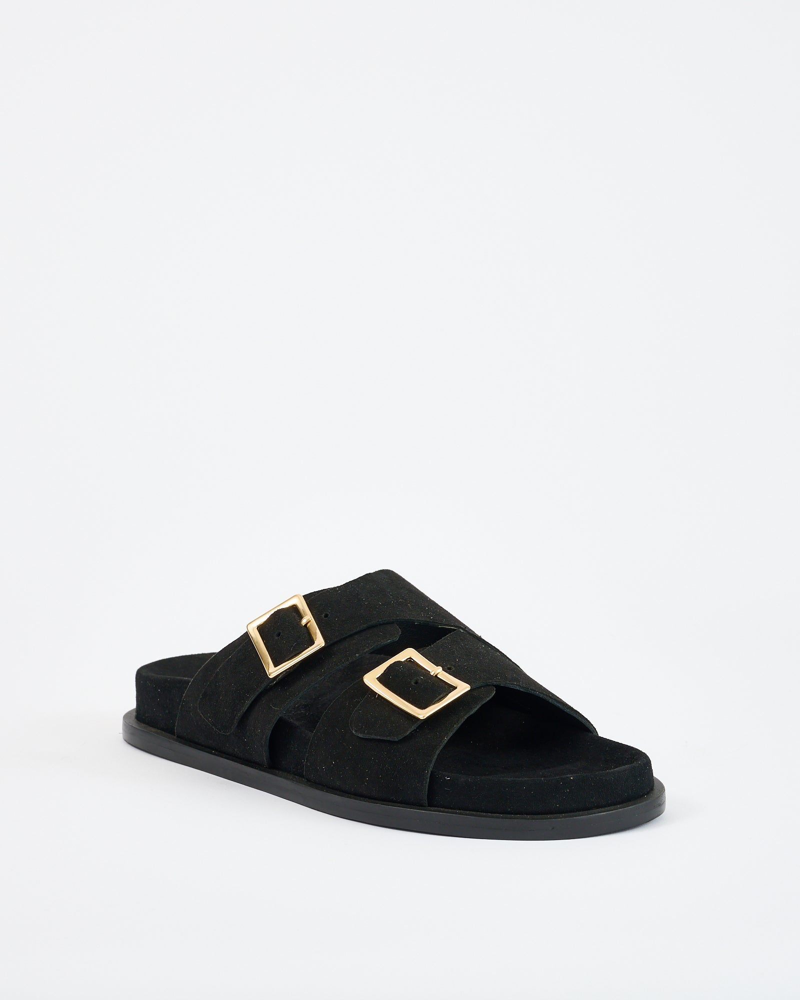 Sato Footbed Black Suede