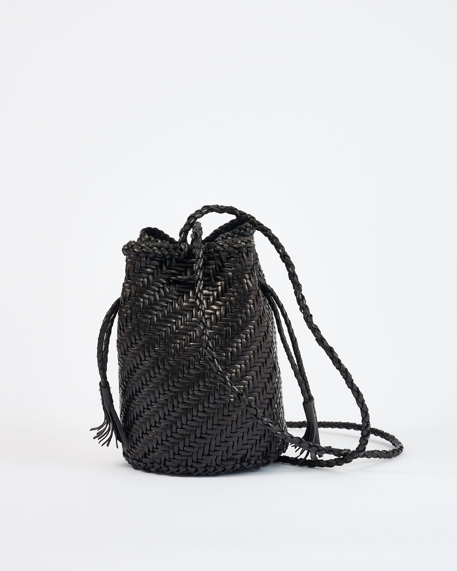 Solan Leather Bucket Bag Black