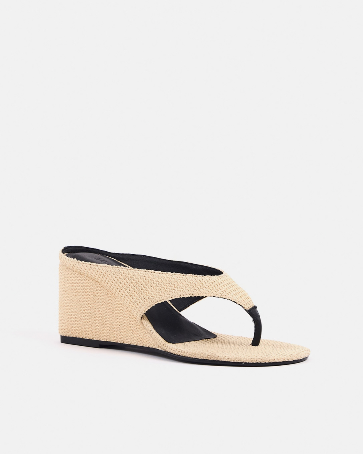 Lujo Wedge Thong Natural Raffia