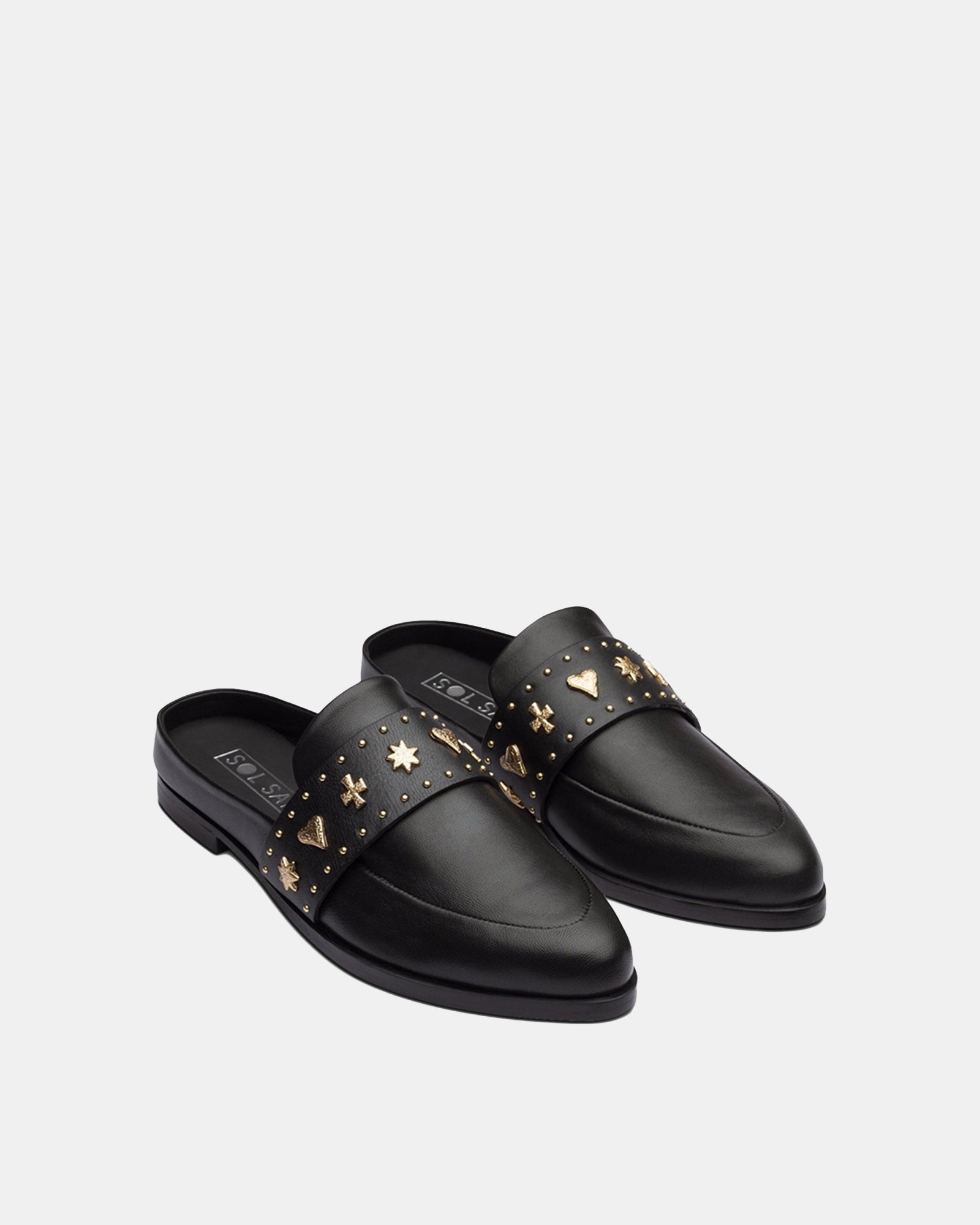 Tuesday Slide Black/Gold Hearts