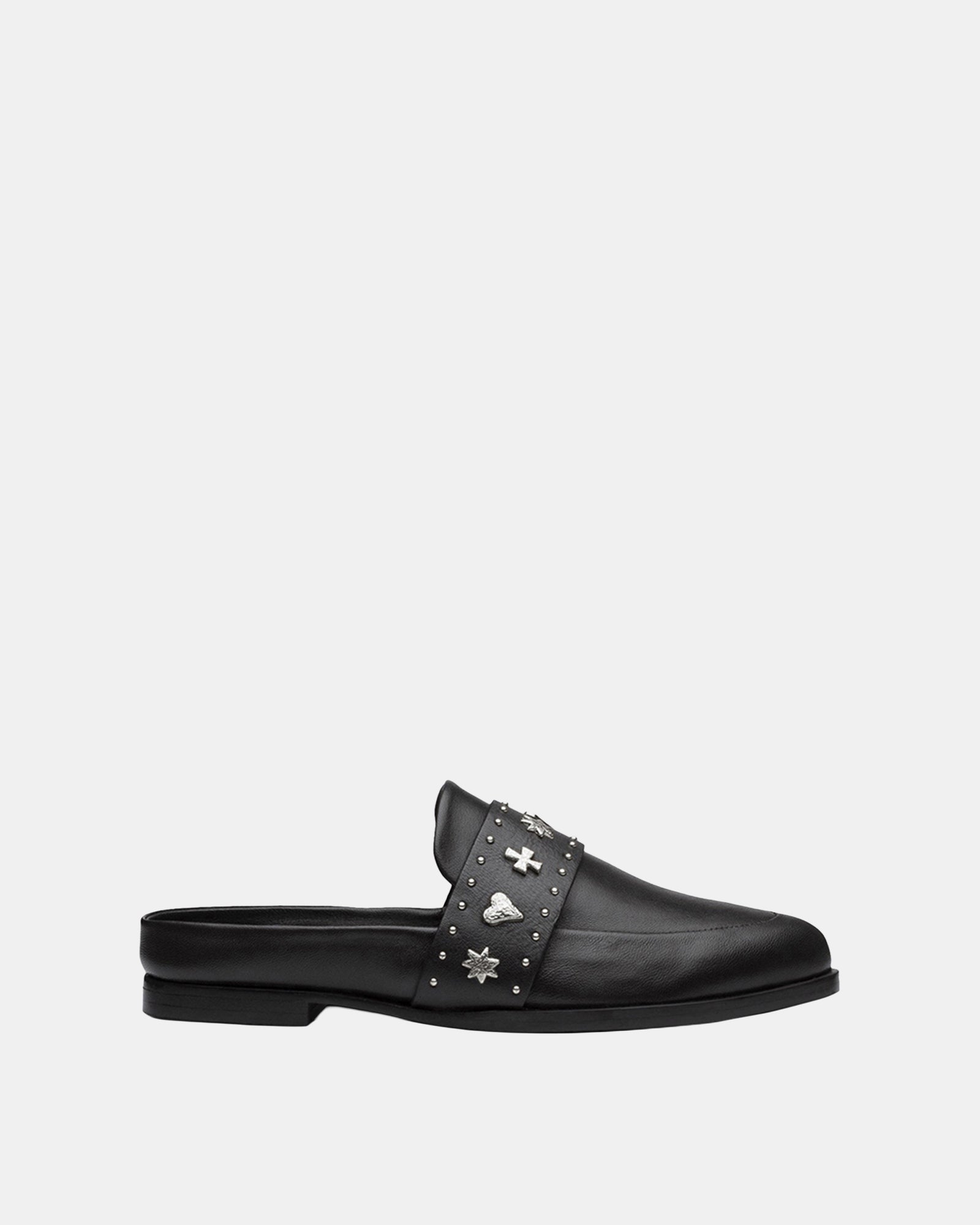 Tuesday Slide Black/Silver Hearts