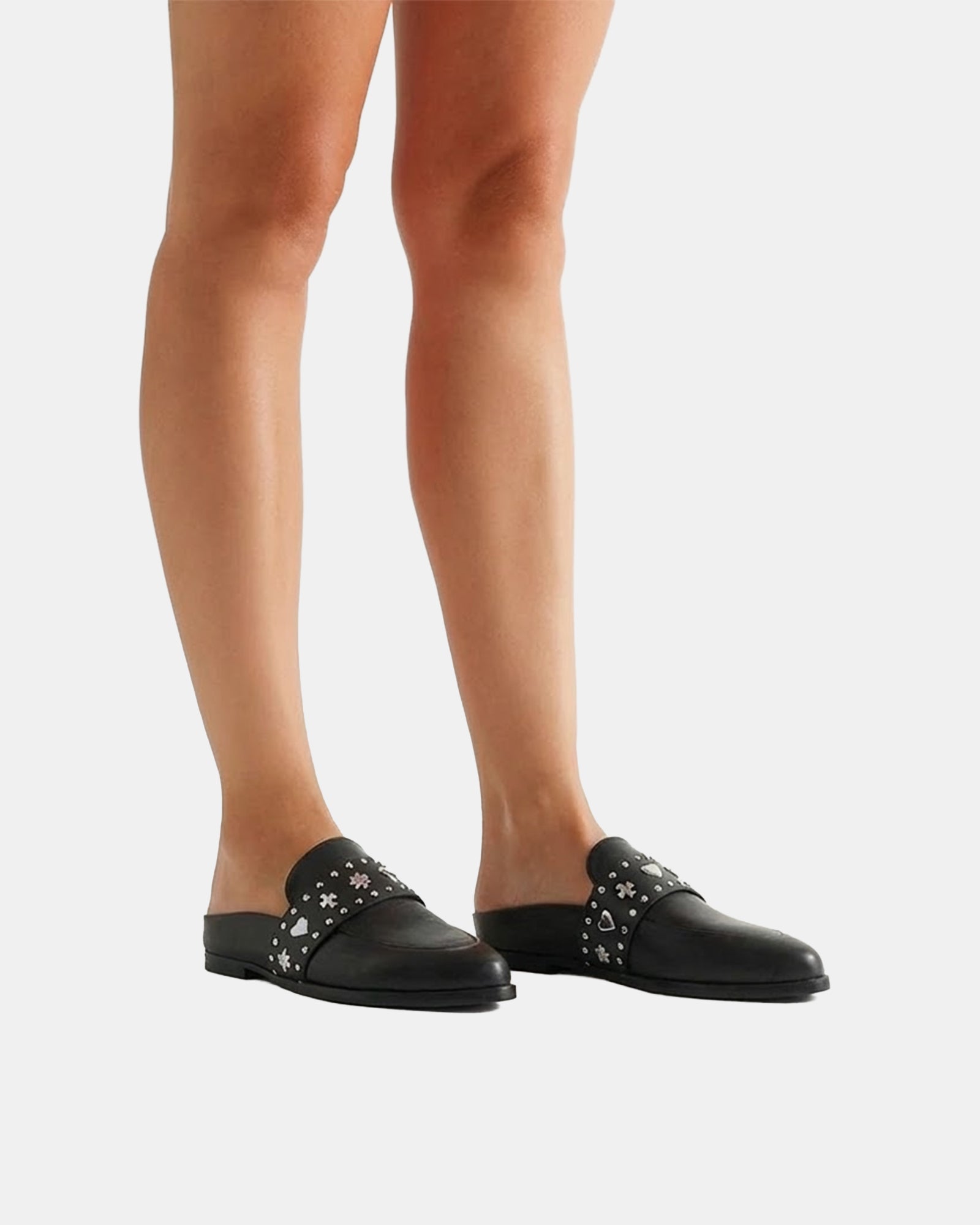 Tuesday Slide Black/Silver Hearts