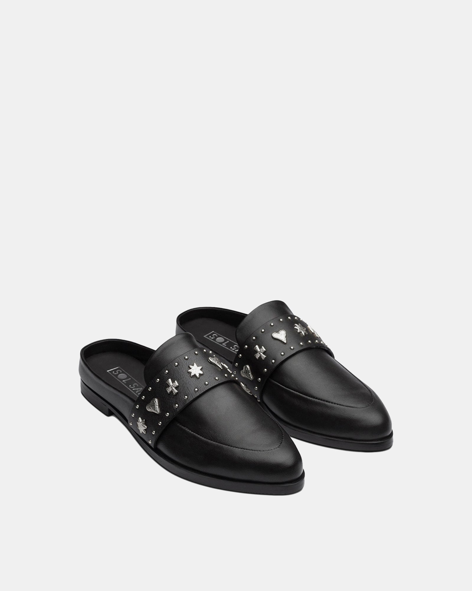 Tuesday Slide Black/Silver Hearts