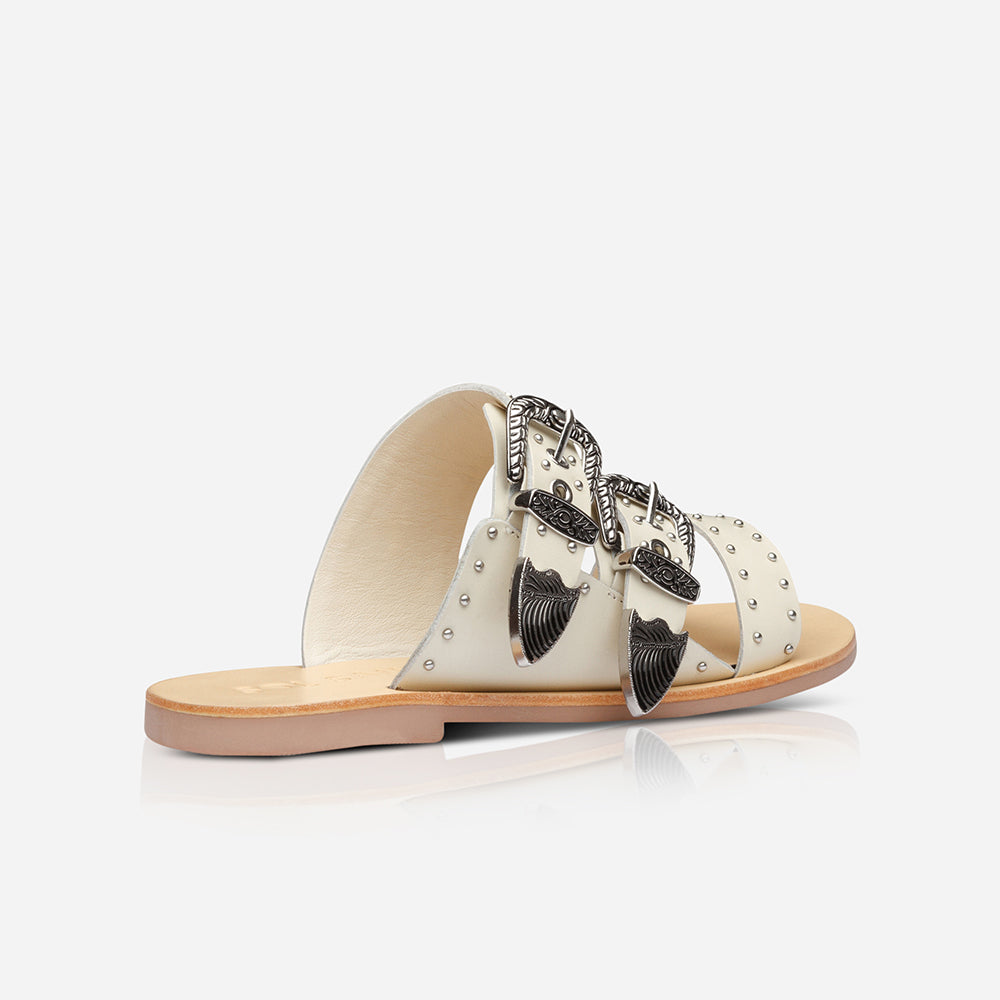 Eastwood Stud Slide Off White/Silver