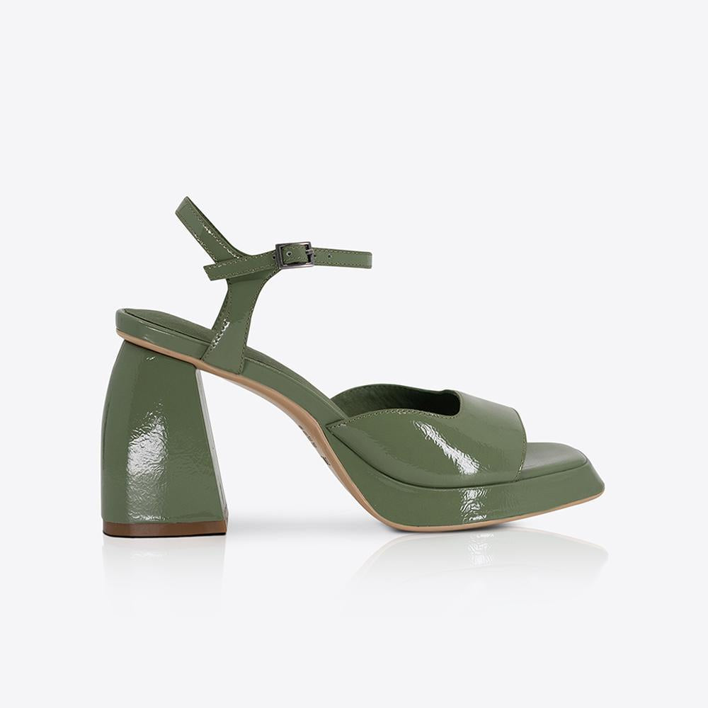 Eva heel Patent Olive