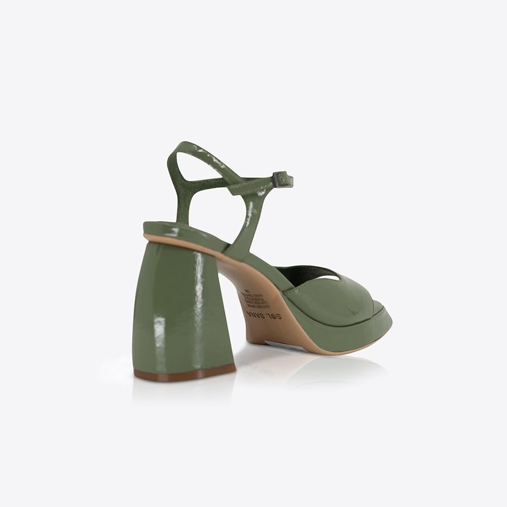 Eva heel Patent Olive