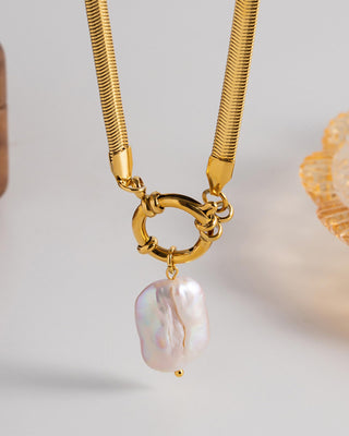Baroque Pearl Necklace Gold/White Pearl