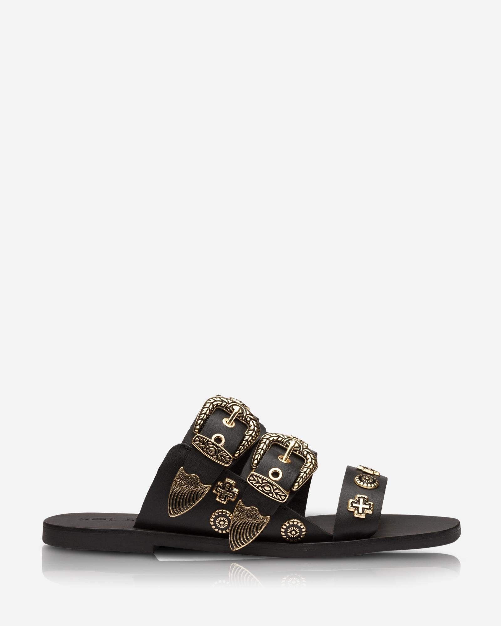EASTWOOD SLIDE BLACK/GOLD WESTERN