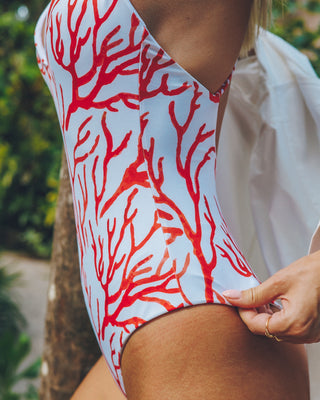 Aruba Plunge Deep V Neck Korali