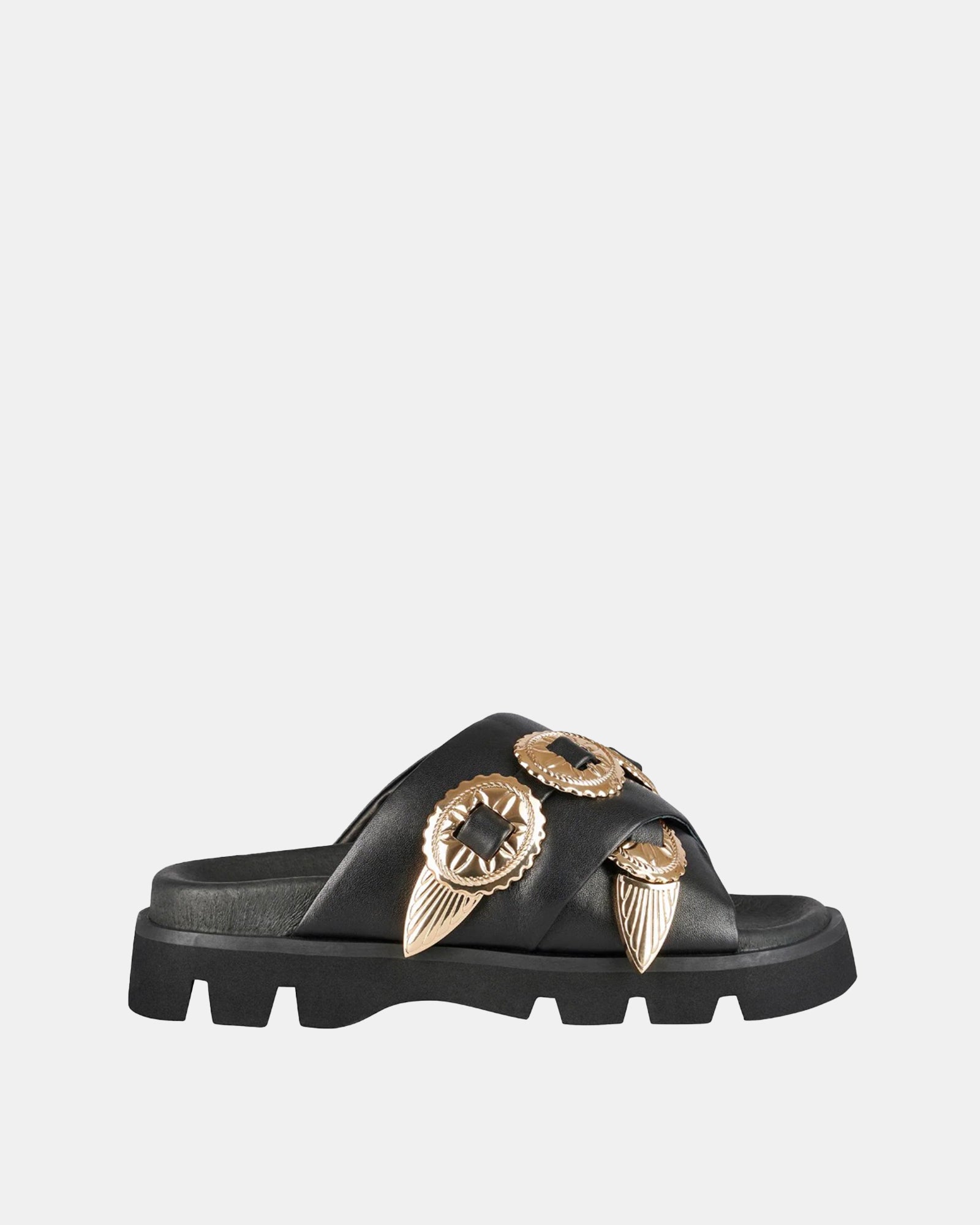 Concho Footbed Black/Gold