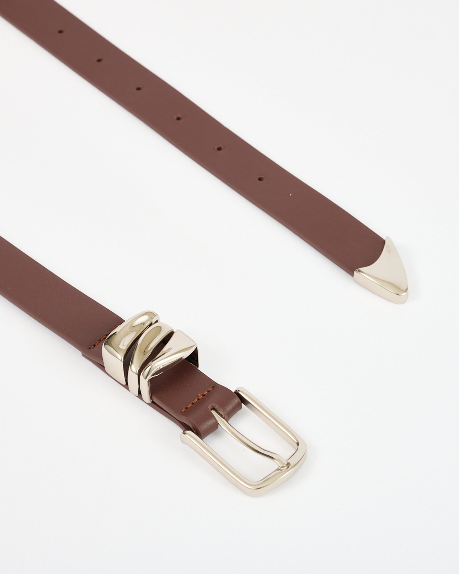 Crescent Belt Cocoa/Silver