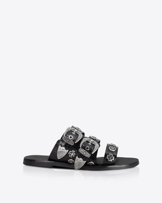 Eastwood Slide Black Croc/Silver