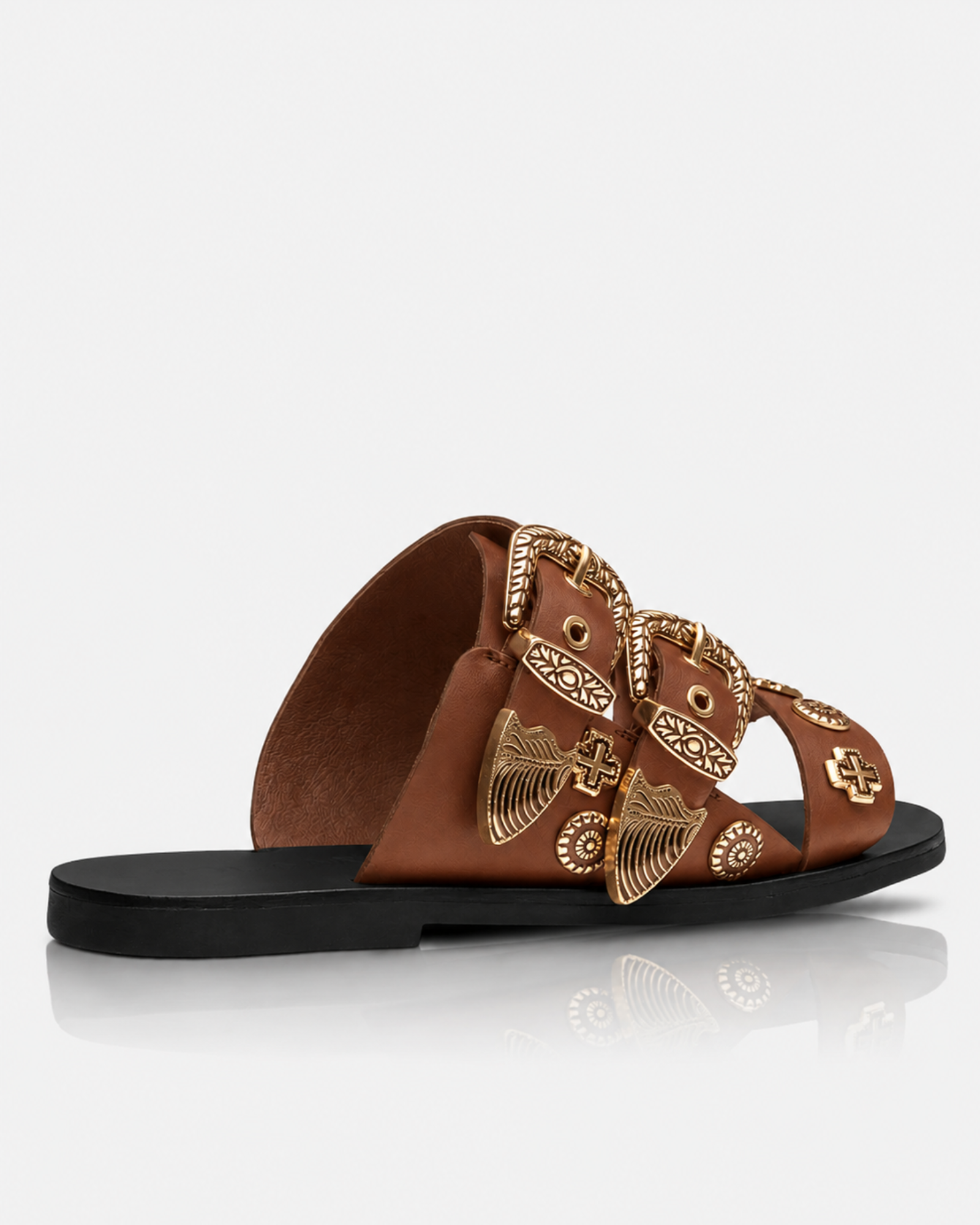 EASTWOOD SLIDE COCOA/GOLD WESTERN