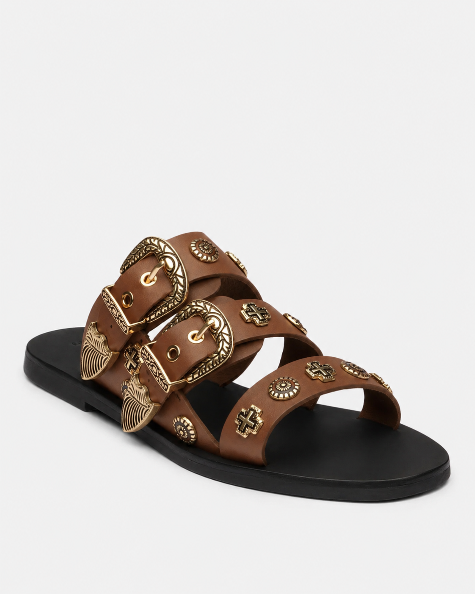 EASTWOOD SLIDE COCOA/GOLD WESTERN