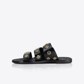 Eastwood Slide Black Croc/Gold