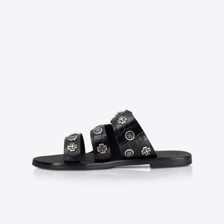 Eastwood Slide Black Croc/Silver