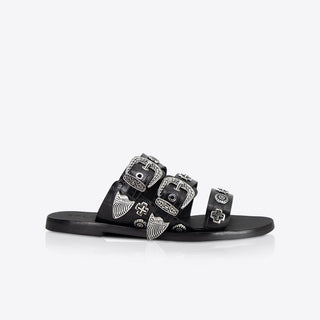 Eastwood Slide Black Croc/Silver