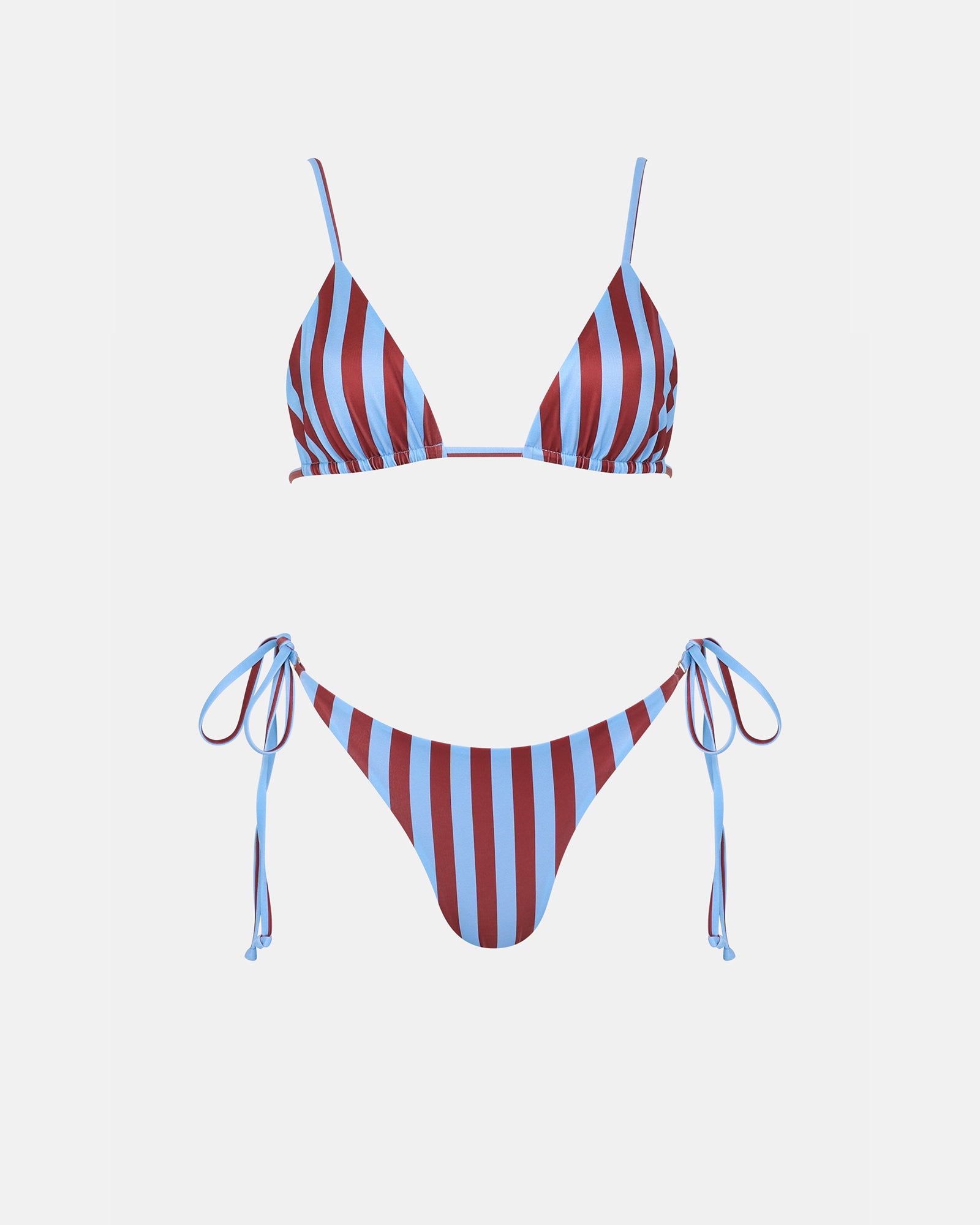 Eclipse String Bikini Bottom Burgundy Stripe