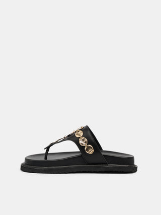 Goldie Footbed Black / Gold