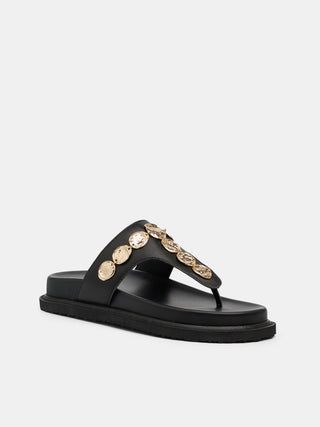 Goldie Footbed Black / Gold