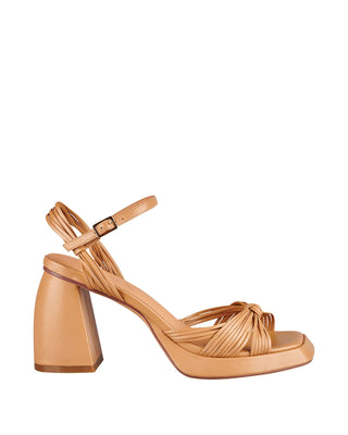 Evita Platform Heel Tan