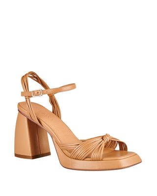 Evita Platform Heel Tan