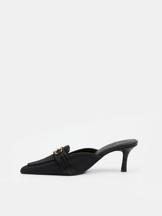 Carrie Mule Black Canvas