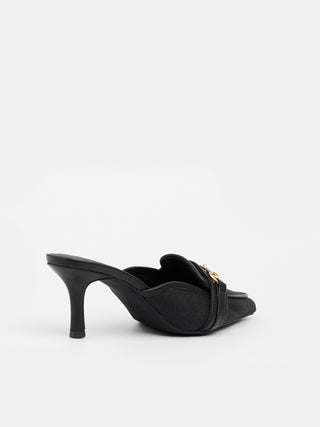 Carrie Mule Black Canvas