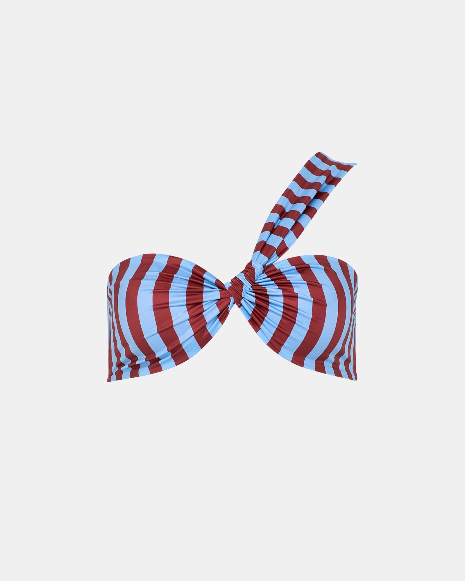 Calypso Asymm Bandeau Top Burgendy Stripe