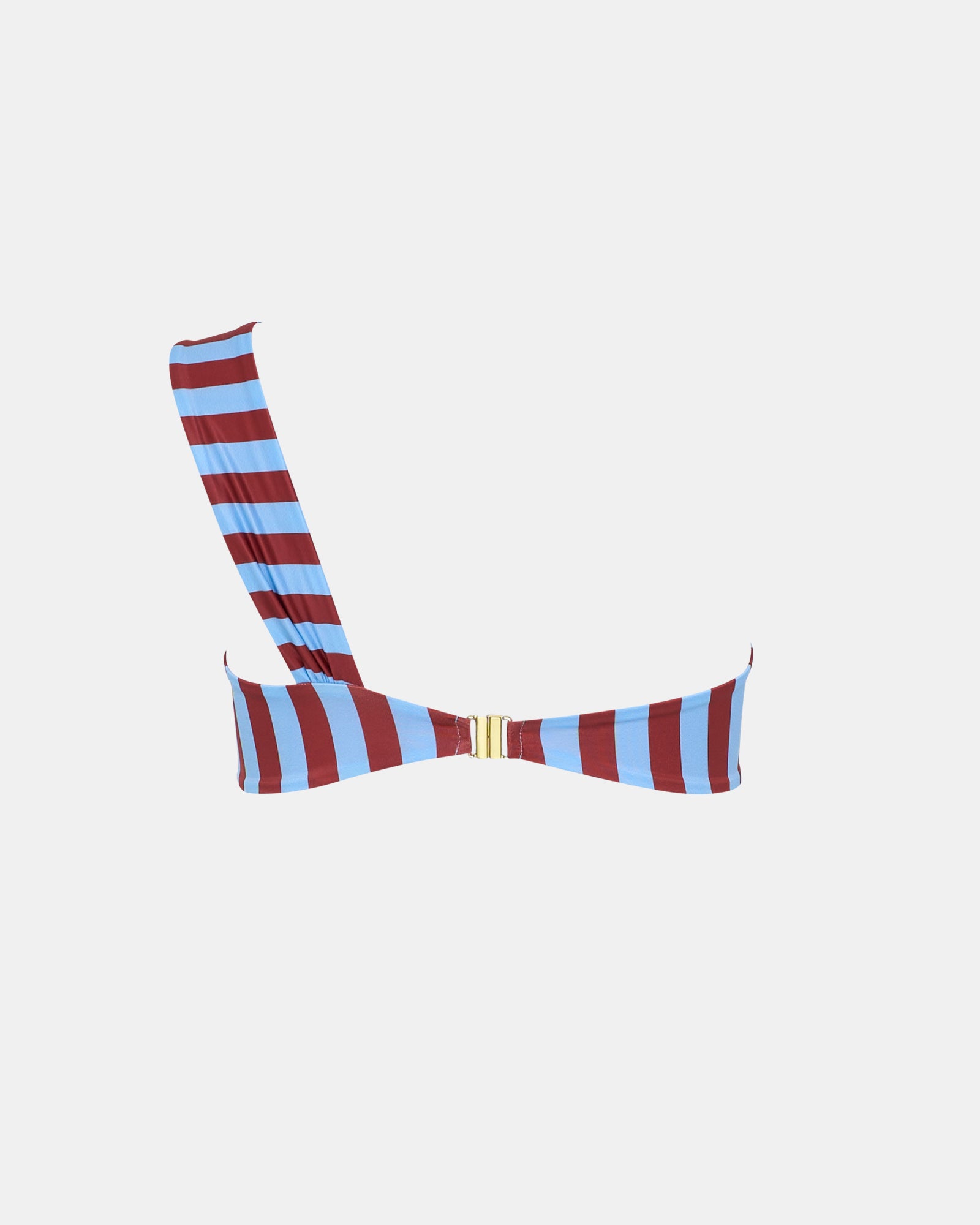 Calypso Asymm Bandeau Top Burgendy Stripe