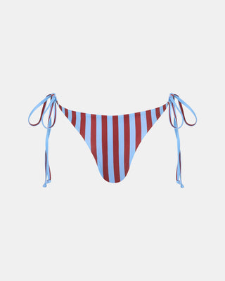 Eclipse String Bikini Bottom Burgendy Stripe