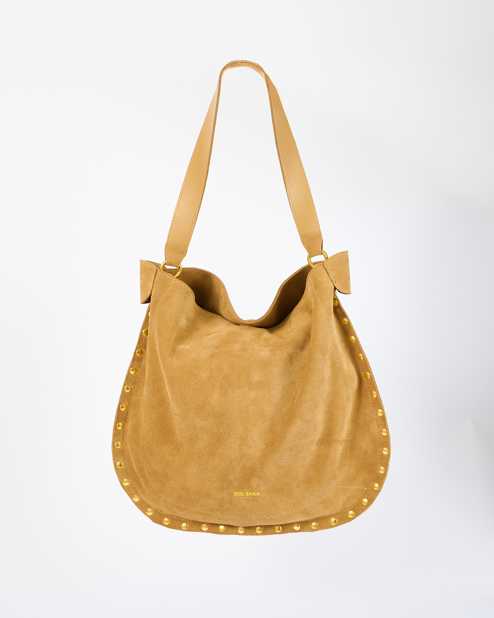 Luna Saddle Bag Taupe Suede