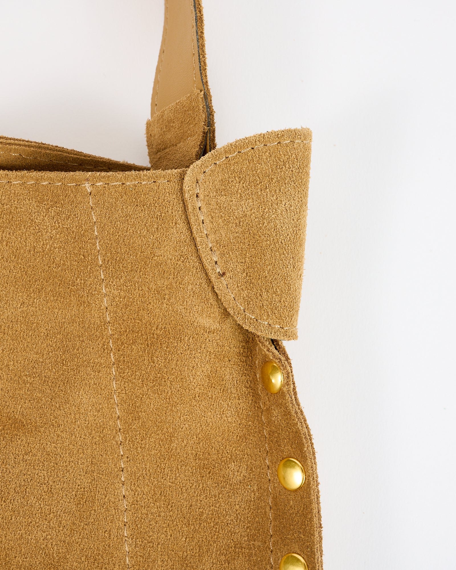 Luna Saddle Bag Taupe Suede