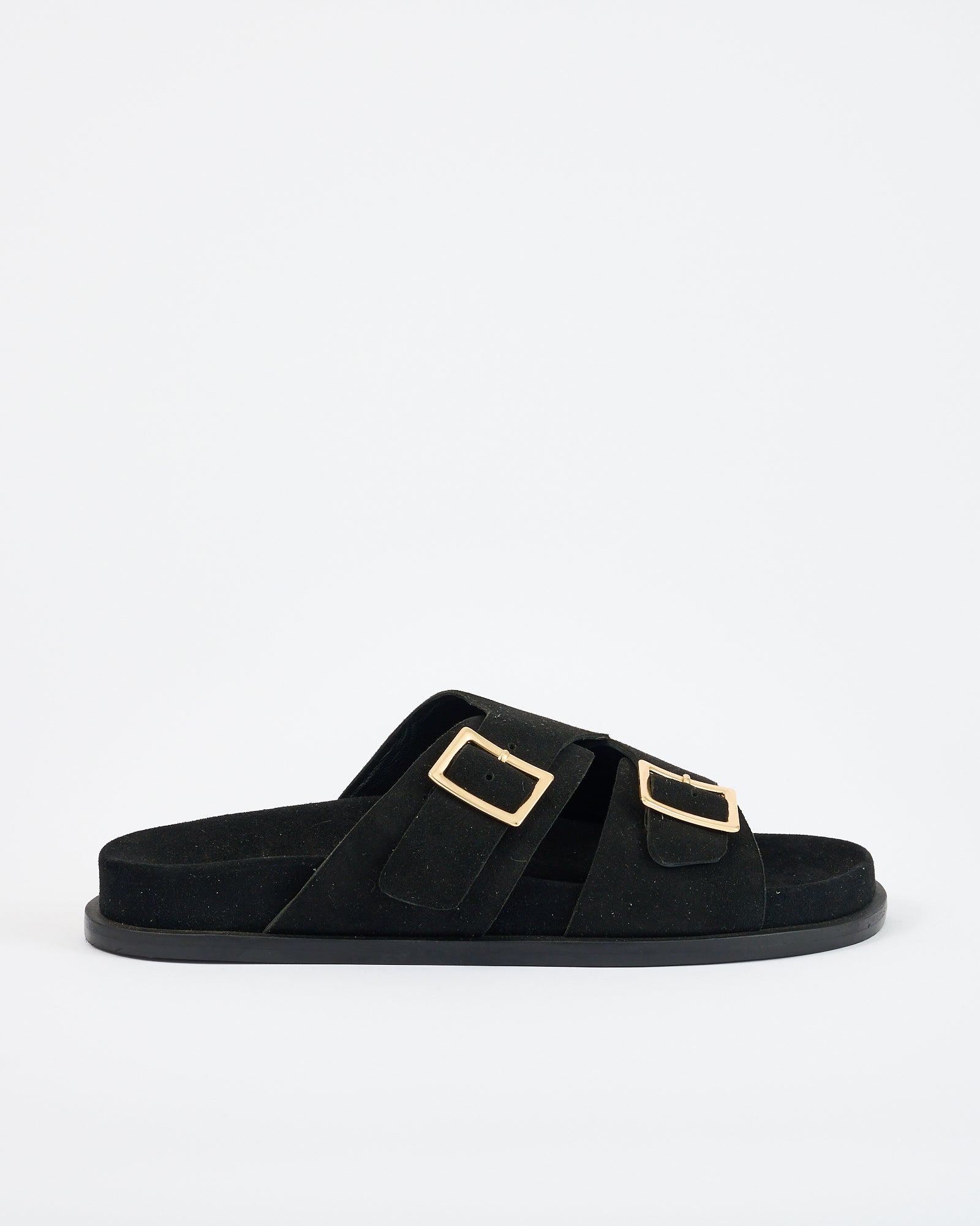 Sato Footbed Black Suede