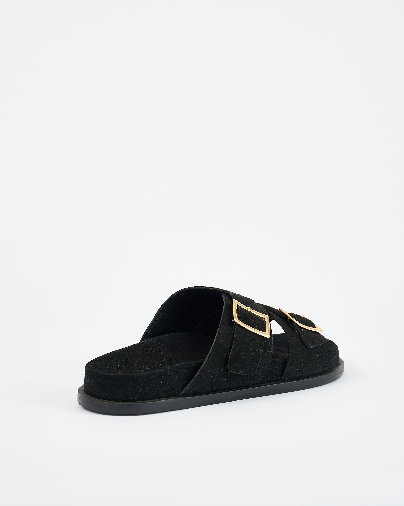 Sato Footbed Black Suede
