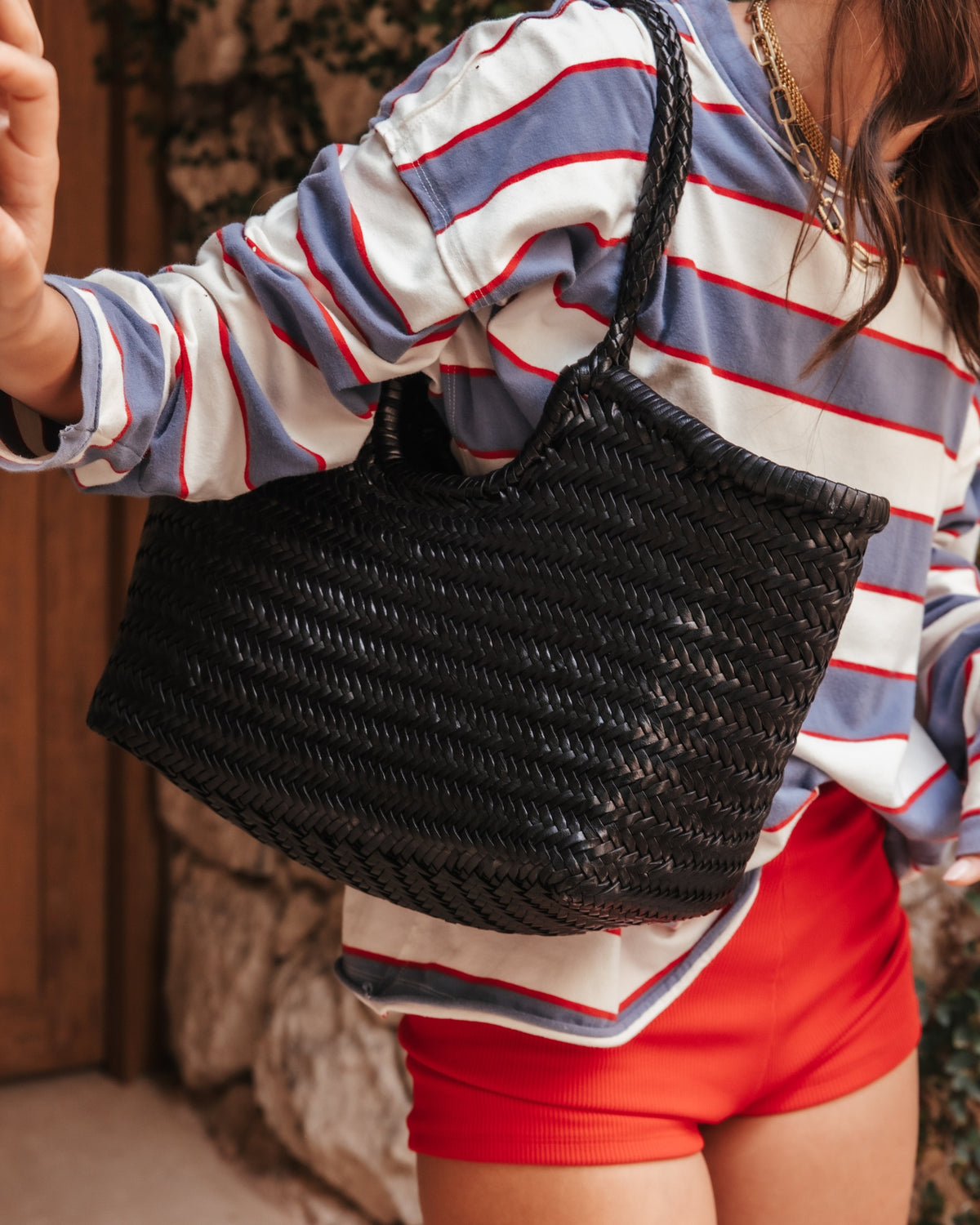Solan Leather Tote Bag Black