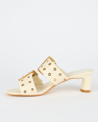 Bowery Heel Off White/Gold