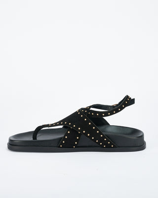Faust Footbed Black Suede/Gold