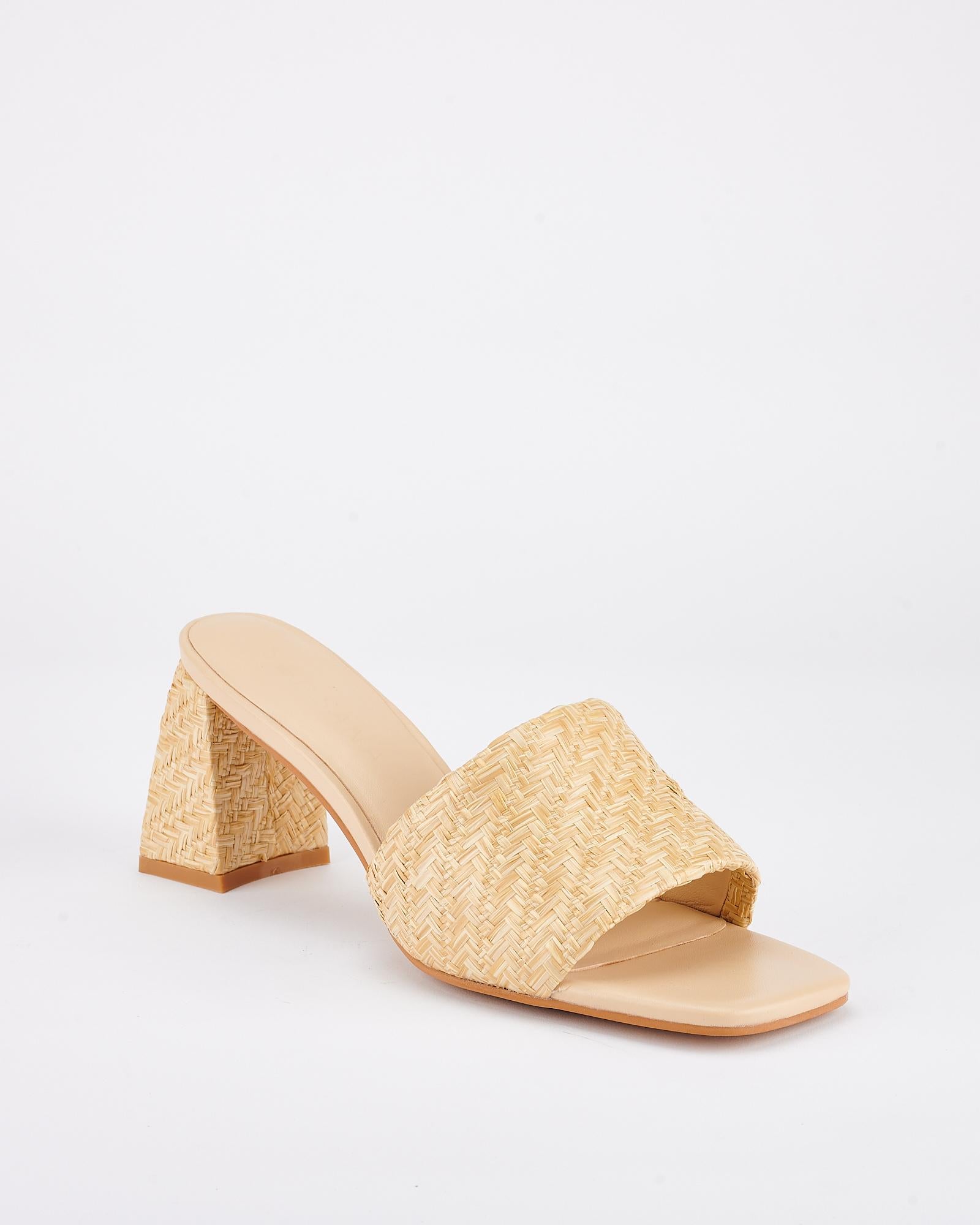 Lenny Mule Natural Raffia