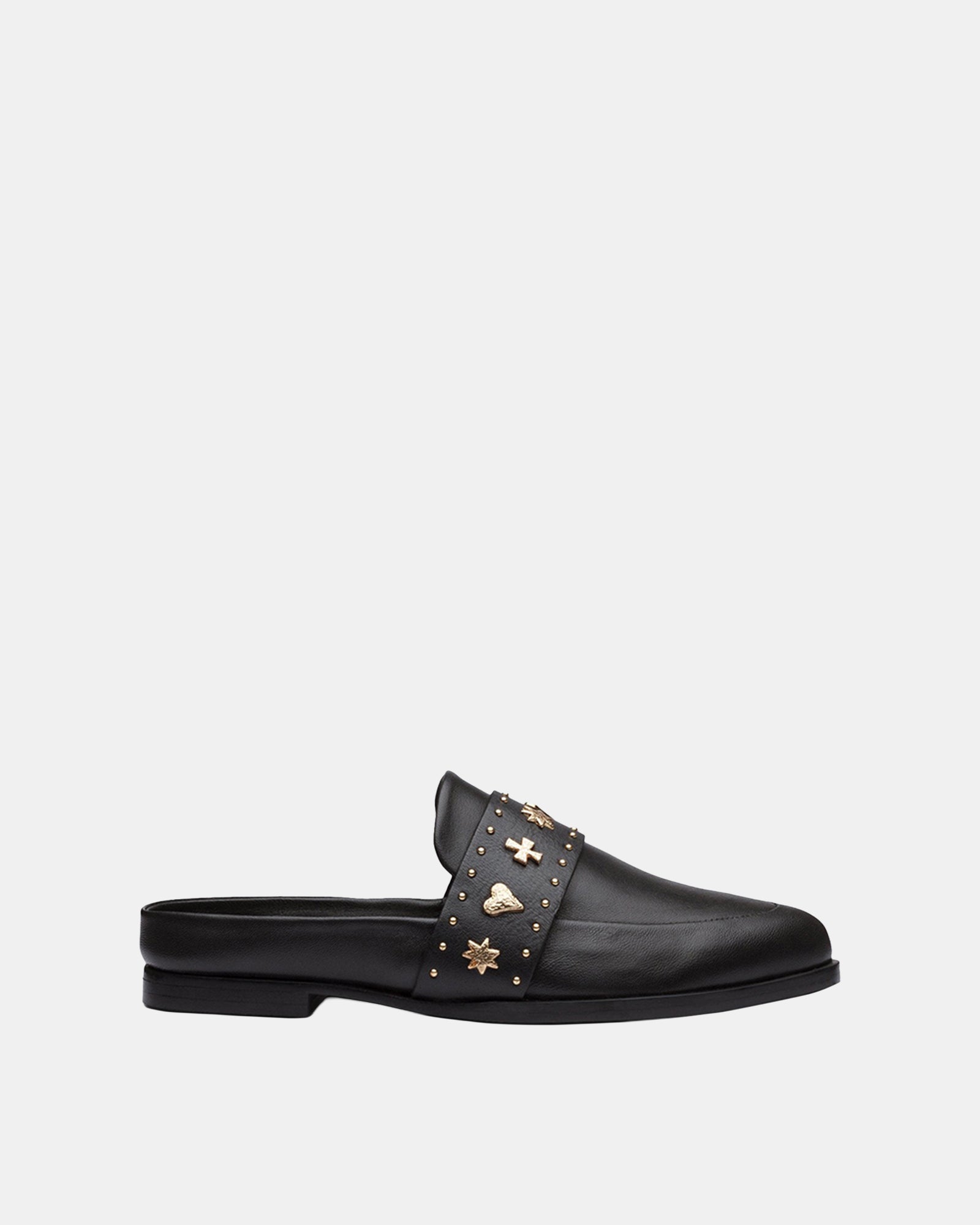 Tuesday Slide Black/Gold Hearts