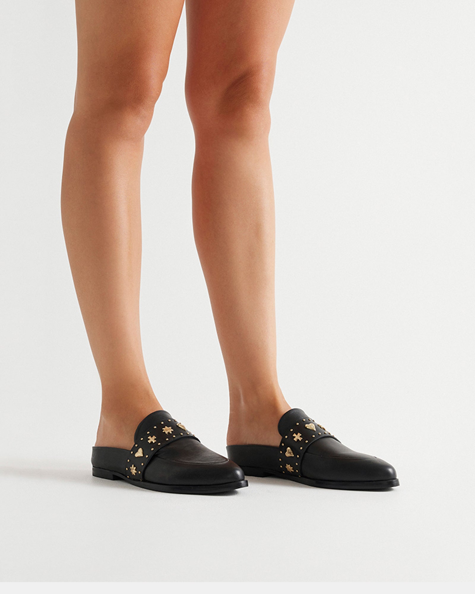 Tuesday Slide Black/Gold Hearts