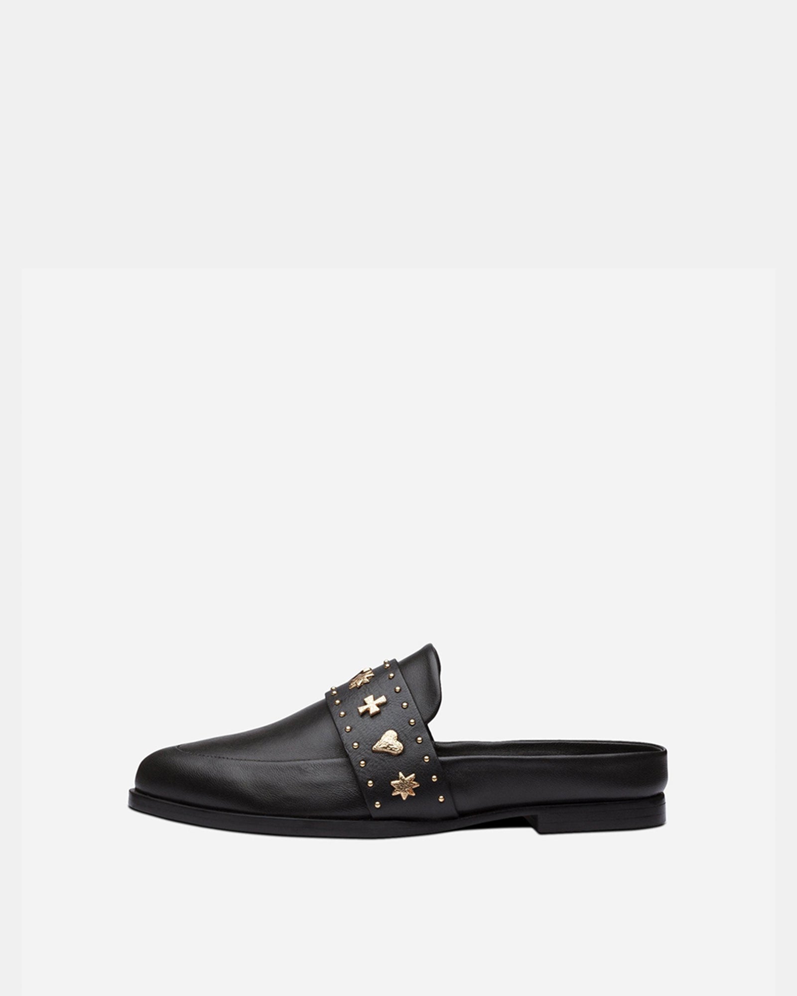 Tuesday Slide Black/Gold Hearts
